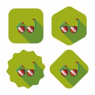 Sunglasses flat icon with long shadow N16