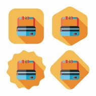 travel bag flat icon with long shadow
