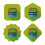 travel bag flat icon with long shadow N2