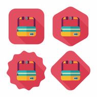 travel bag flat icon with long shadow N3