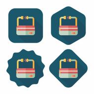travel bag flat icon with long shadow N4
