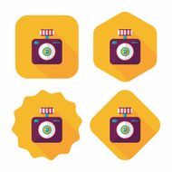 camera flat icon with long shadow N16