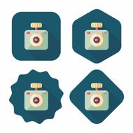 camera flat icon with long shadow N17