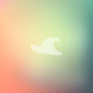 witch hat icon on blurred background