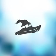 witch hat icon on blurred background N2