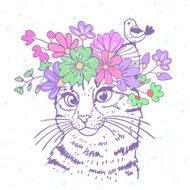cat with wreath N2