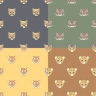 Seamless patterns with wild animals icons