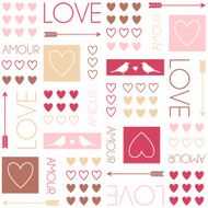 Birds hearts Seamless vector pattern Valentine&#039;s Day or wedding