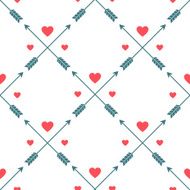 Hearts and arrows - seamless vector pattern Valentine&#039;s Day wedding