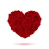 Red fur heart for Your Valentine design