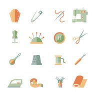 Sewing Equipment Icons Set