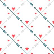 Hearts arrows - seamless vector pattern Valentine&#039;s Day or wedding