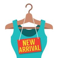 Woman Clothes On Hanger With New Arrival Tag