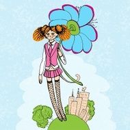 girl with flower illustration N2