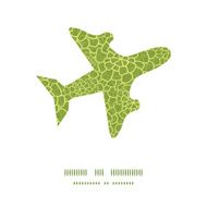 Vector abstract green natural texture airplane silhouette pattern frame