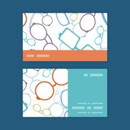 Vector colorful glasses horizontal stripe frame pattern business cards set