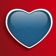 Valentines Day Heart in Jeans Texture