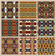set of different seamless colored vintage geometric pattern N7