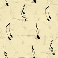 Musical notes with seamless pattern