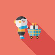 shopping flat icon with long shadow eps10 N7