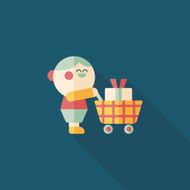 shopping flat icon with long shadow eps10 N9