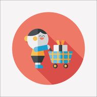 shopping flat icon with long shadow eps10 N11