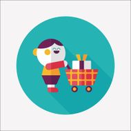 shopping flat icon with long shadow eps10 N12