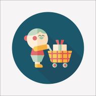 shopping flat icon with long shadow eps10 N13