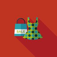 shopping dress flat icon with long shadow eps10 N38