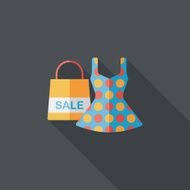 shopping dress flat icon with long shadow eps10 N39