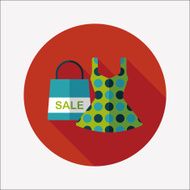 shopping dress flat icon with long shadow eps10 N42