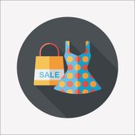 shopping dress flat icon with long shadow eps10 N43