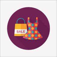 shopping dress flat icon with long shadow eps10 N44