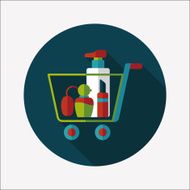 shopping perfume and lipsticks flat icon with long shadow eps10 N20