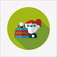 SALE Shopaholic flat icon with long shadow eps10 N54