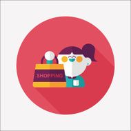 SALE Shopaholic flat icon with long shadow eps10 N56