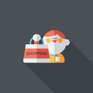 SALE Shopaholic flat icon with long shadow eps10 N59