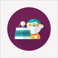 SALE Shopaholic flat icon with long shadow eps10 N63