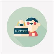 SALE Shopaholic flat icon with long shadow eps10 N64