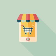 shopping store flat icon with long shadow eps10 N58