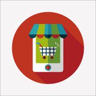 shopping store flat icon with long shadow eps10 N59