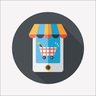 shopping store flat icon with long shadow eps10 N60