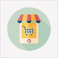 shopping store flat icon with long shadow eps10 N61