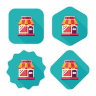 shopping store flat icon with long shadow eps10 N62