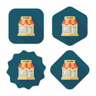 shopping store flat icon with long shadow eps10 N63