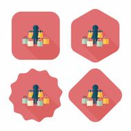 SALE Shopaholic flat icon with long shadow eps10 N68