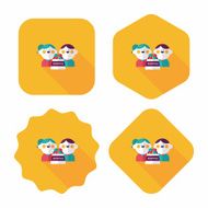 Valentine Shopping flat icon with long shadow eps10 N27