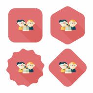 Valentine Shopping flat icon with long shadow eps10 N28