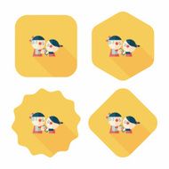 Valentine Shopping flat icon with long shadow eps10 N32