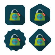 shopping paper bag flat icon with long shadow eps10 N40